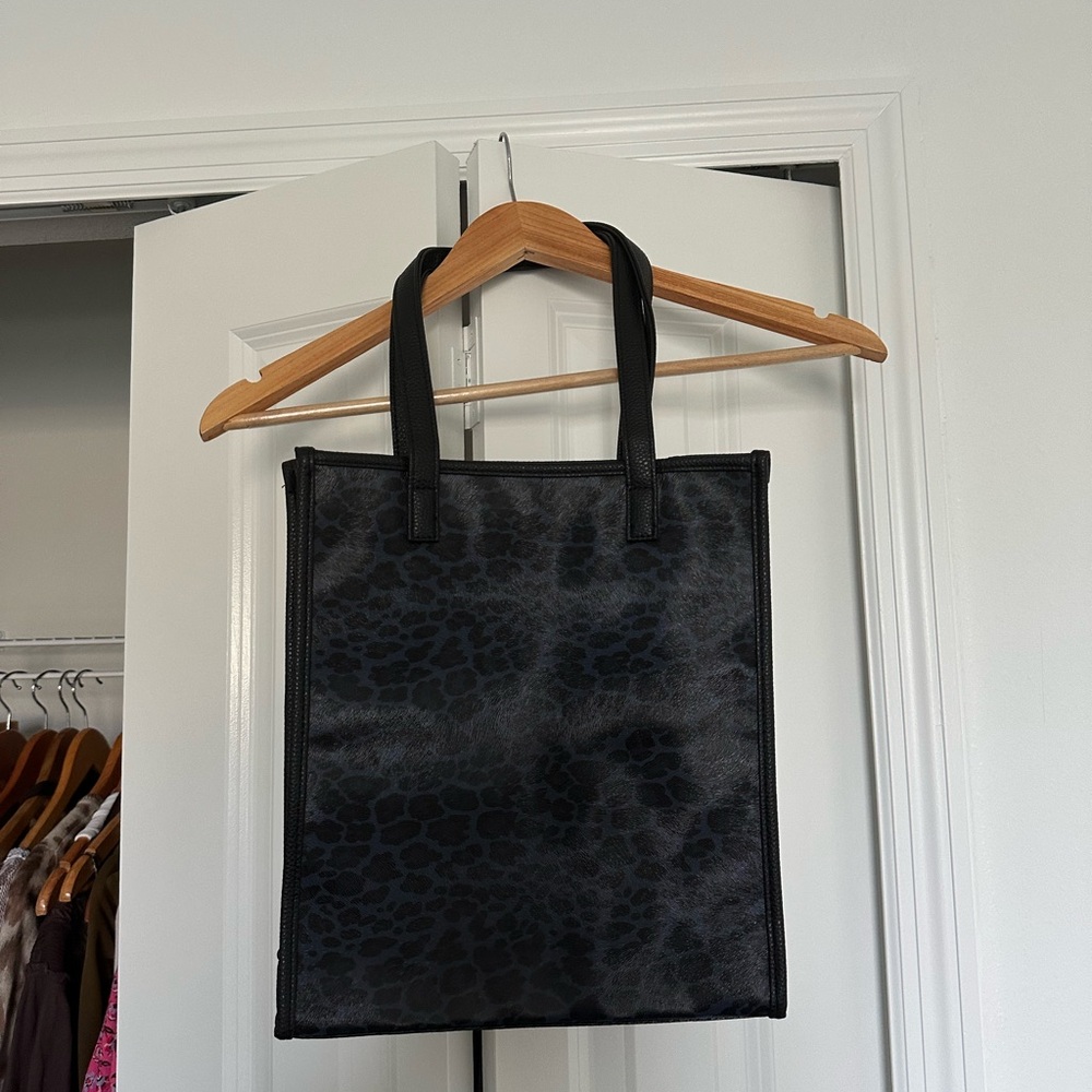 Black Leopard Print Tote Bag